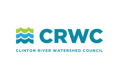 CRWC logo featuring stylized blue and green water waves next to bold teal lettering.